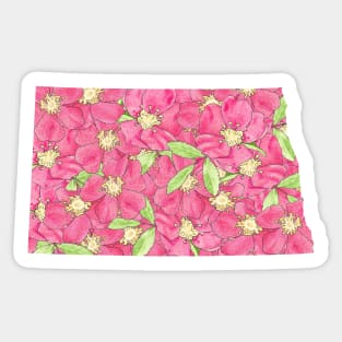 North Dakota in Flowers Sticker